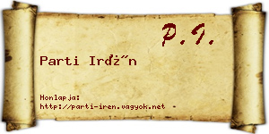 Parti Irén névjegykártya